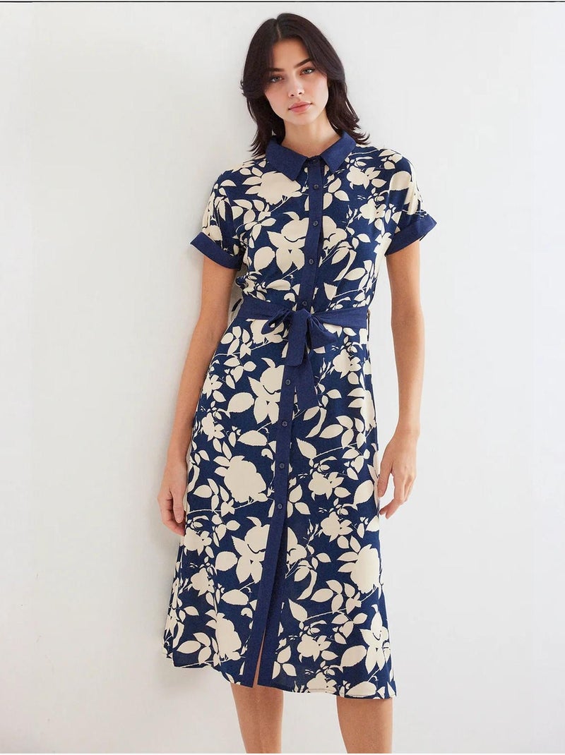 Robe chemise à motifs bdart Bleu marine - Kiabi
