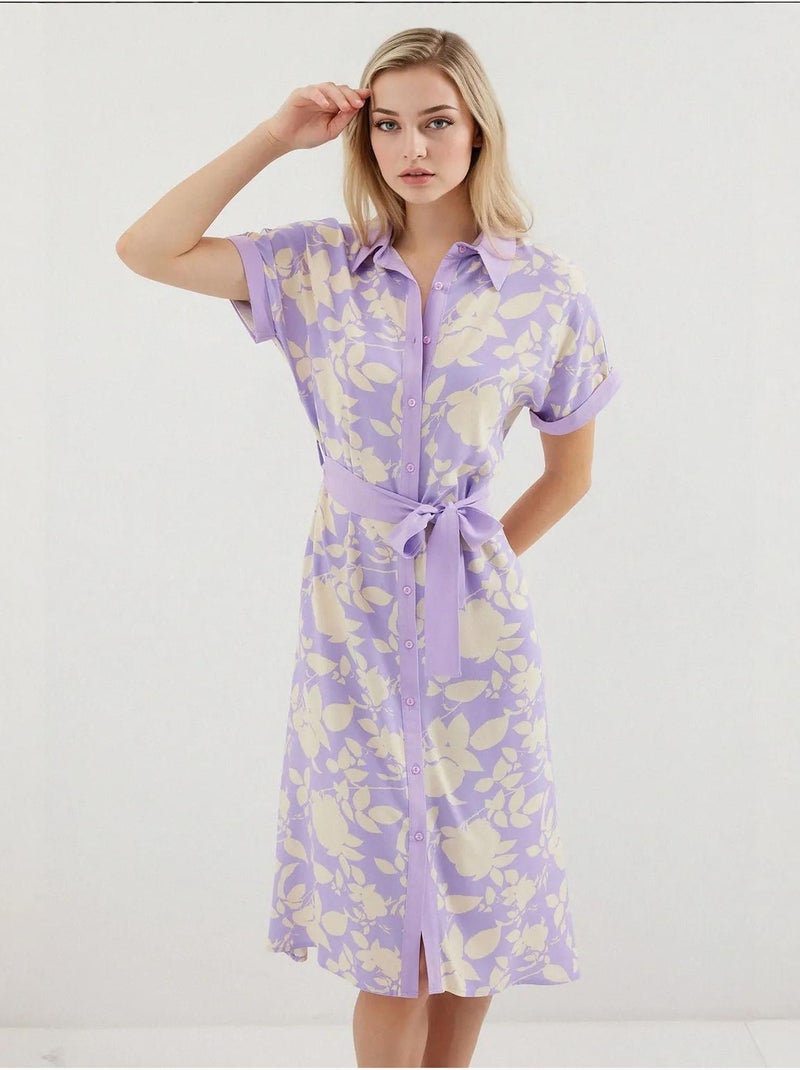 Robe chemise à motifs bdart Lavande - Kiabi