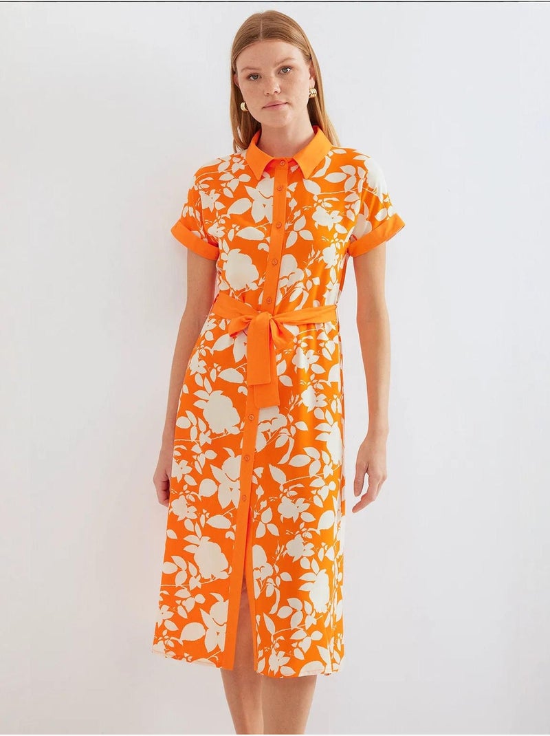 Robe chemise à motifs bdart Orange mandarine - Kiabi