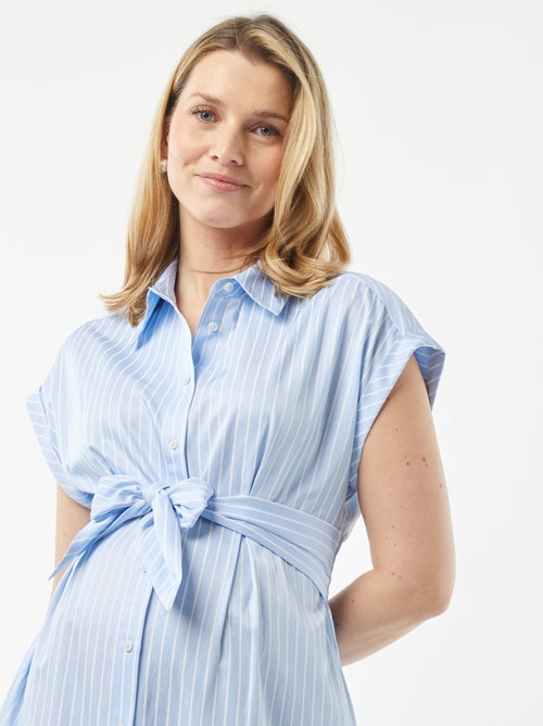 Robe chemise à nouer de maternité - Kiabi