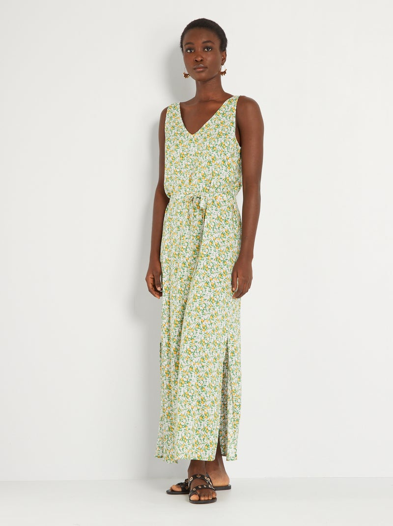 Robe chemise avec ceinture à nouer 'JDY' Vert - Kiabi