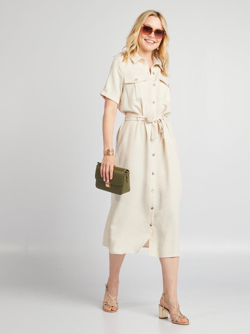 Robe chemise Beige - Kiabi