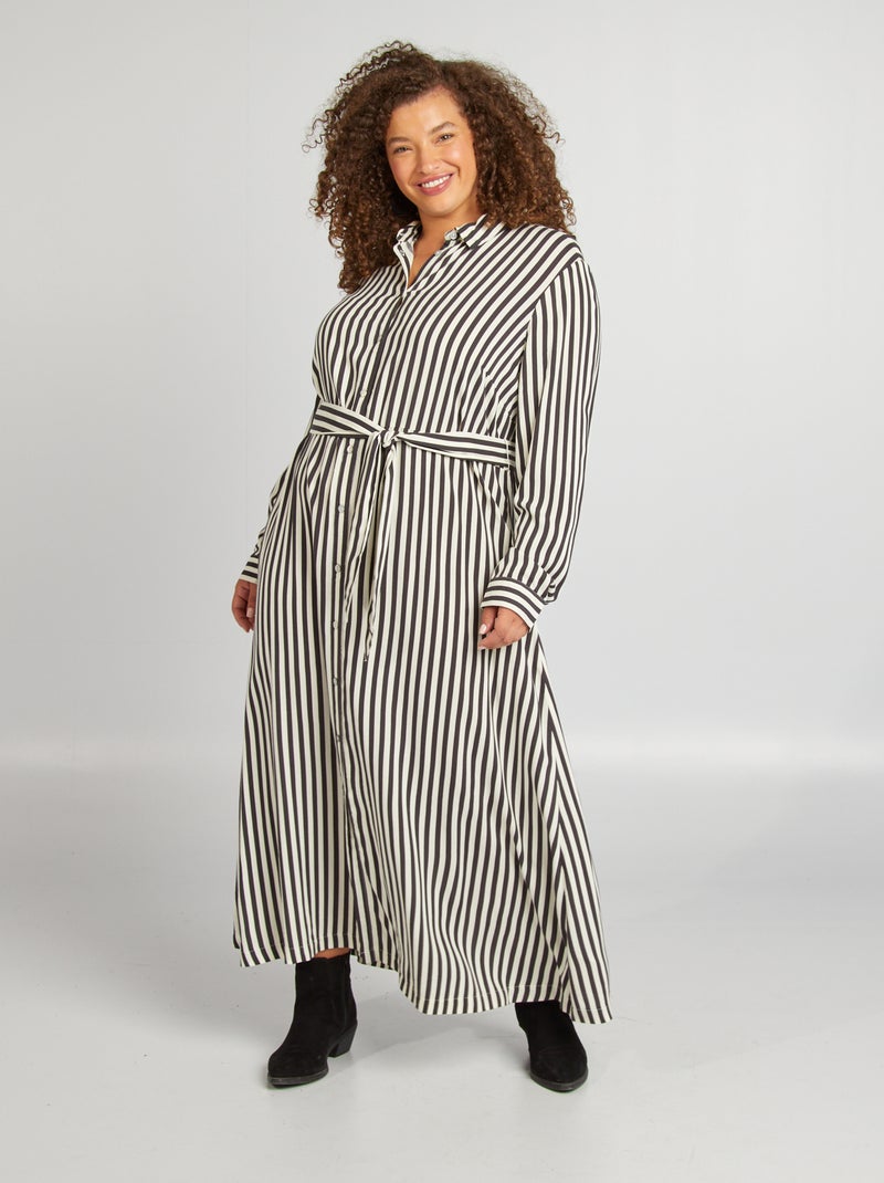 Robe chemise Blanc 'rayé' - Kiabi