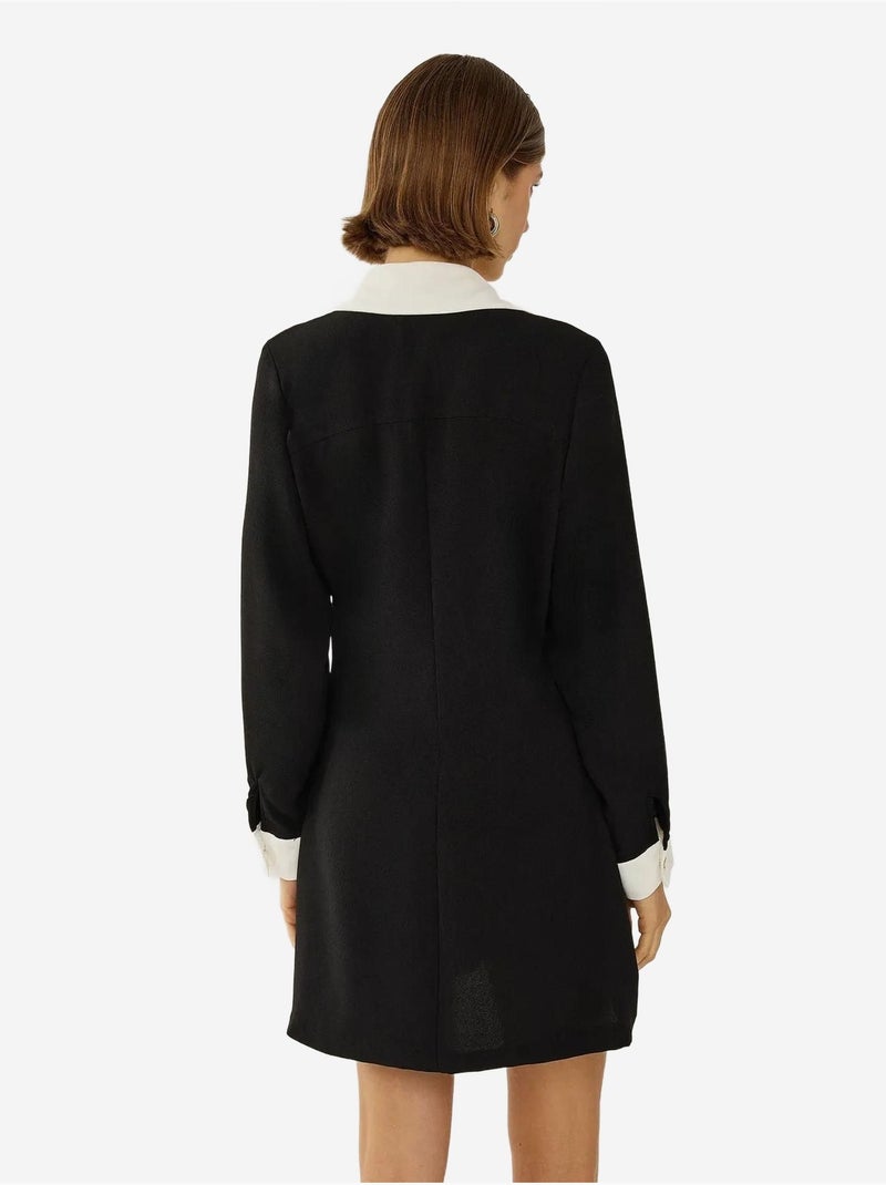 Robe chemise boutonnée Noir - Kiabi