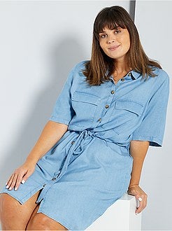 Robe chemise ceinturée - Kiabi