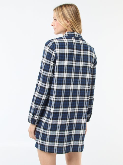 Robe chemise coupe courte en flanelle - Kiabi