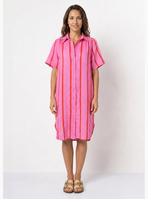 Robe chemise courte à rayures vives - AFIBEL - Kiabi Robe chemise courte à rayures vives - AFIBEL - Kiabi