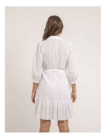 Robe chemise courte broderies anglaises ILOR