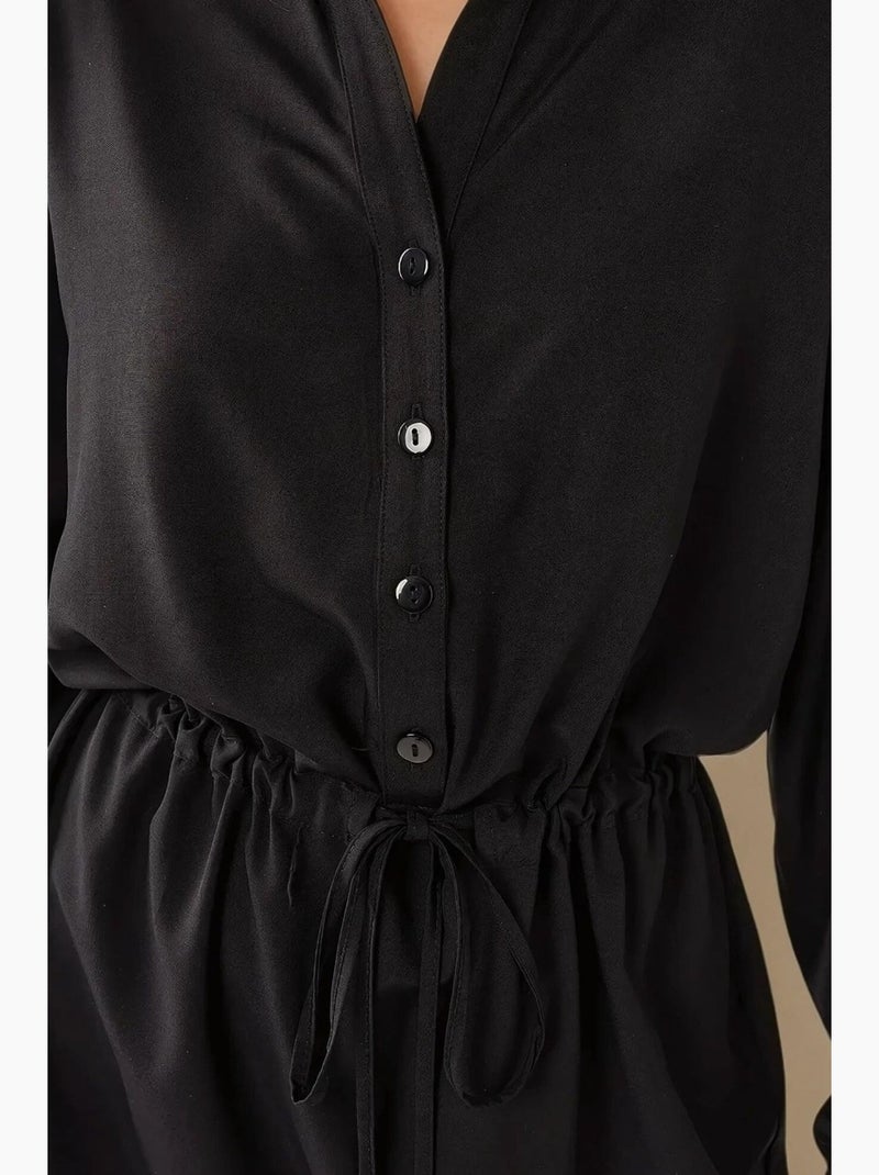 Robe chemise courte en viscose coupe décontractée hiccup Noir - Kiabi