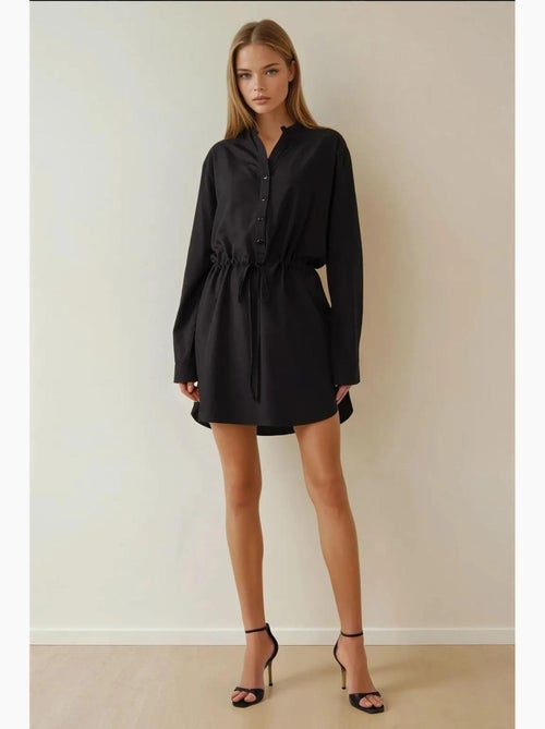 Robe chemise courte en viscose coupe décontractée hiccup - Kiabi Robe chemise courte en viscose coupe décontractée hiccup - Kiabi