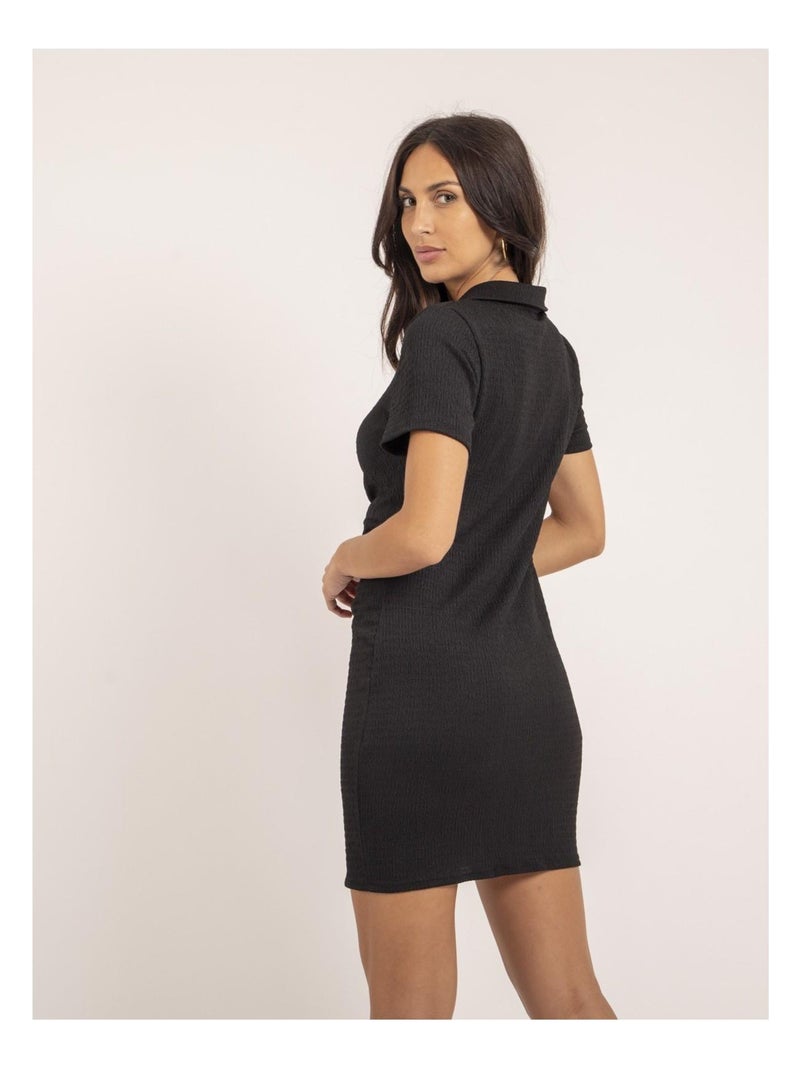 Robe chemise courte IRIKI Noir - Kiabi