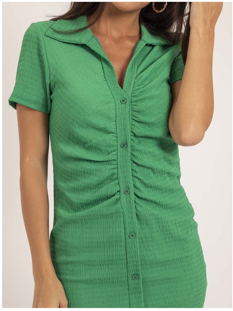 Robe chemise courte IRIKI Vert foncé - Kiabi