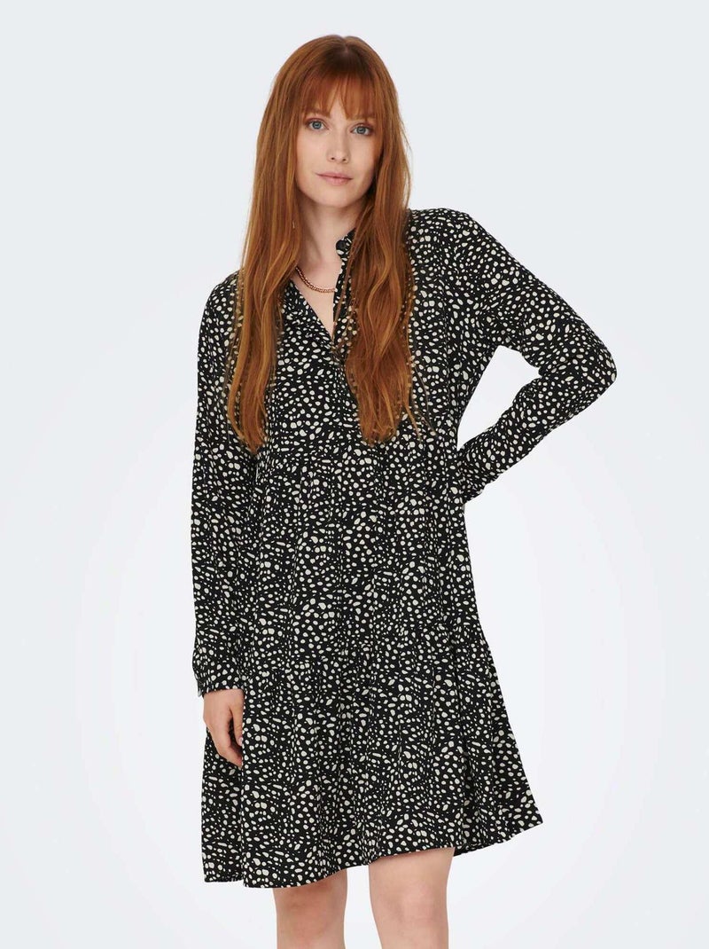 Robe chemise courte léopard 'JDY' léopard - Kiabi