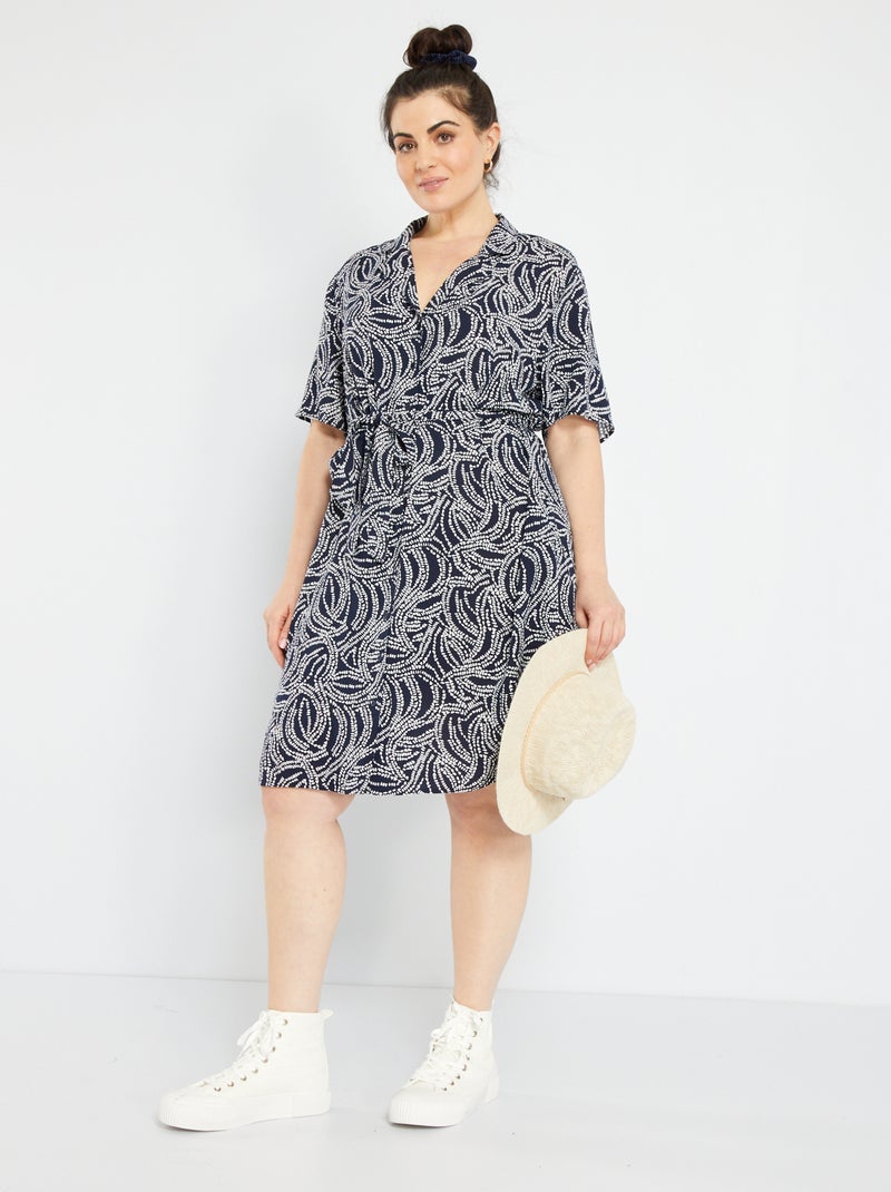 Robe chemise courte 'Only Carmakoma' Bleu - Kiabi