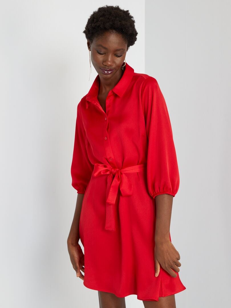 Robe chemise online rouge