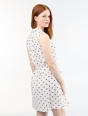Robe chemise courte sans manches en lin mélangé