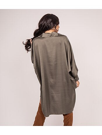 Robe chemise courte satin IMIRA