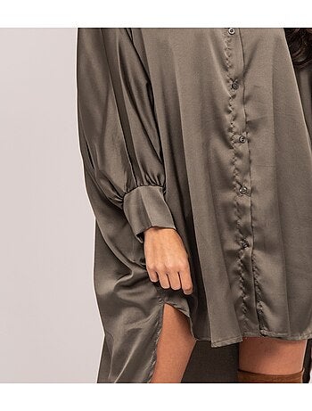 Robe chemise courte satin IMIRA
