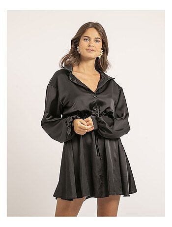 Robe chemise courte satin IVERSE