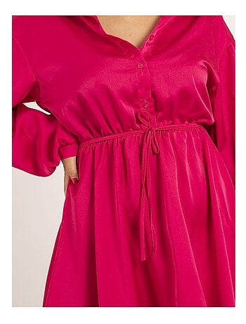 Robe chemise courte satin IVERSE