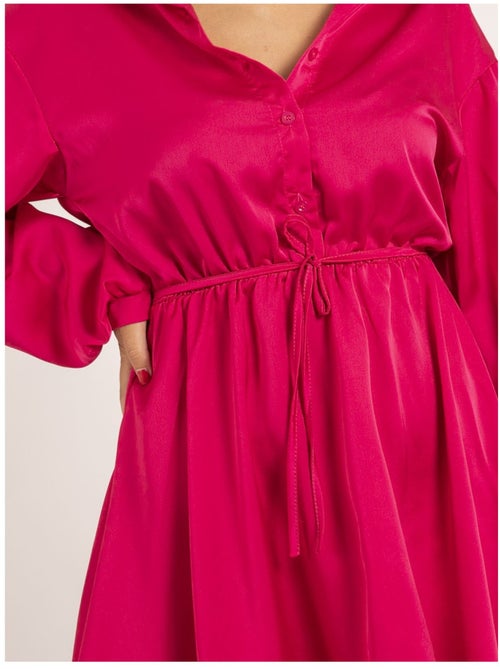 Robe chemise courte satin IVERSE - Kiabi