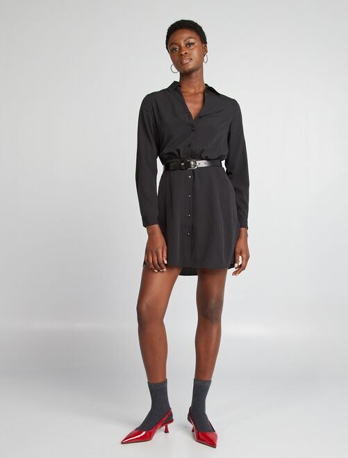 Robe chemise noire femme sale