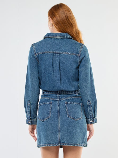 Robe chemise en denim - Kiabi