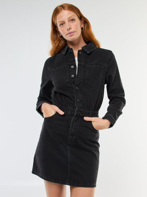 Robe chemise en denim - Kiabi