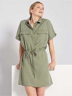 Robe chemise en lyocell - Kiabi