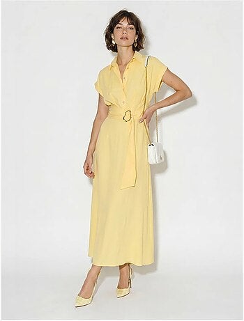 Robe chemise en popeline avec ceinture lucci