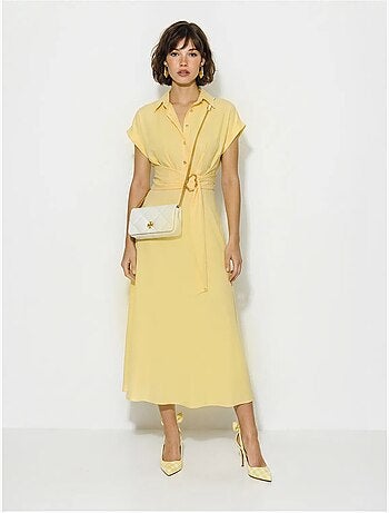 Robe chemise en popeline avec ceinture lucci