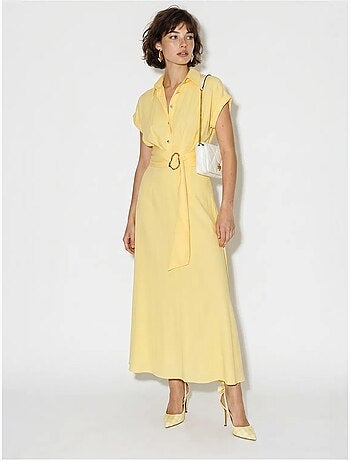 Robe chemise en popeline avec ceinture lucci