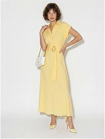 Robe chemise en popeline avec ceinture lucci