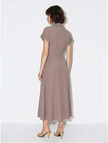 Robe chemise en popeline avec ceinture lucci