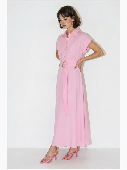 Robe chemise en popeline avec ceinture lucci - Kiabi Robe chemise en popeline avec ceinture lucci - Kiabi