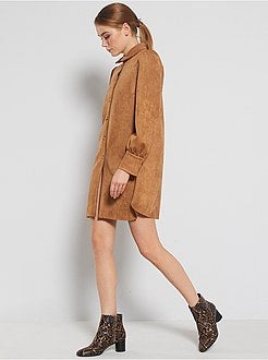 Robe chemise en suédine - Kiabi