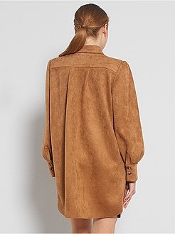 Robe chemise en suédine - Kiabi