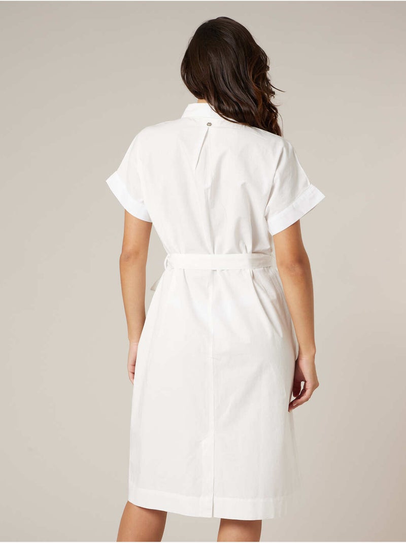 Robe chemise femme en 100% coton 'Deeluxe' Blanc - Kiabi