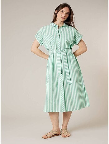 Robe chemise femme en 100% coton rayé 'Deeluxe'