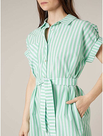 Robe chemise femme en 100% coton rayé 'Deeluxe'
