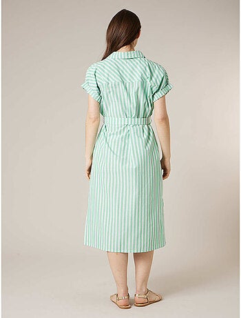 Robe chemise femme en 100% coton rayé 'Deeluxe'
