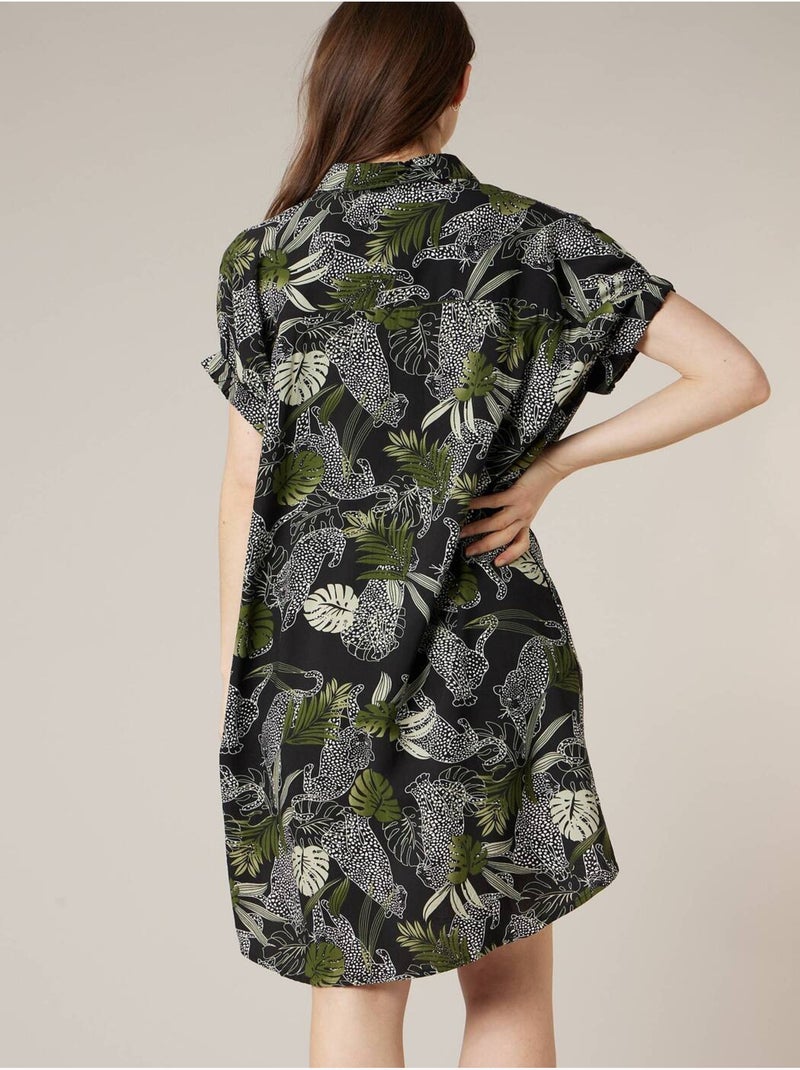 Robe chemise femme fluide 'Deeluxe' Noir - Kiabi