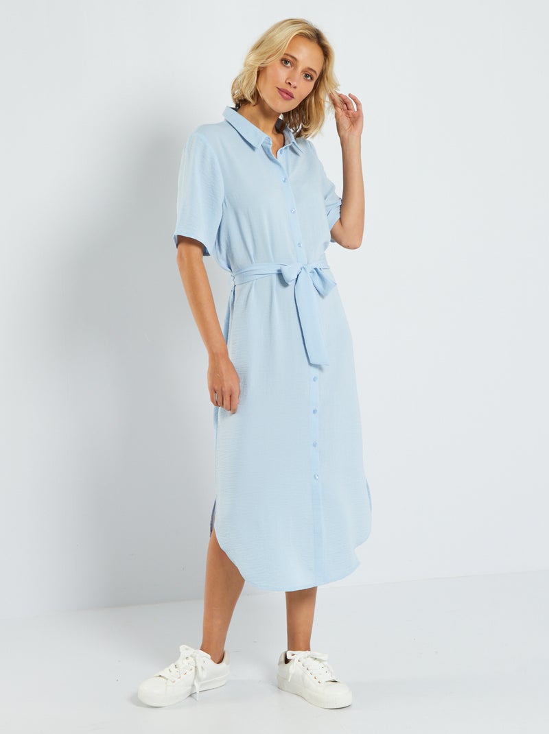 Robe chemise fluide 'JDY' bleu - Kiabi