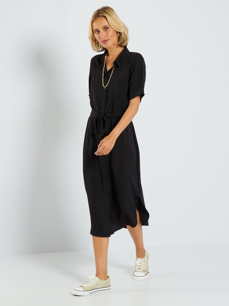 Robe chemise fluide 'JDY' noir - Kiabi