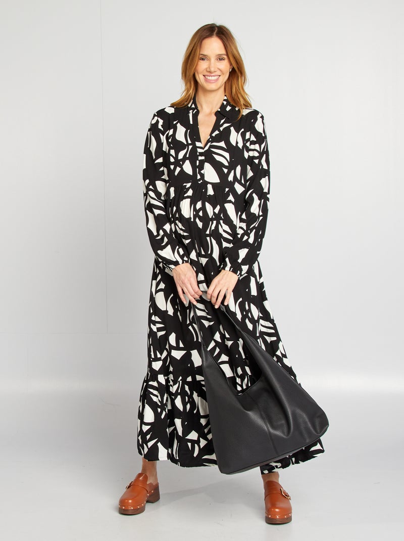 Robe chemise grossesse Noir/blanc - Kiabi