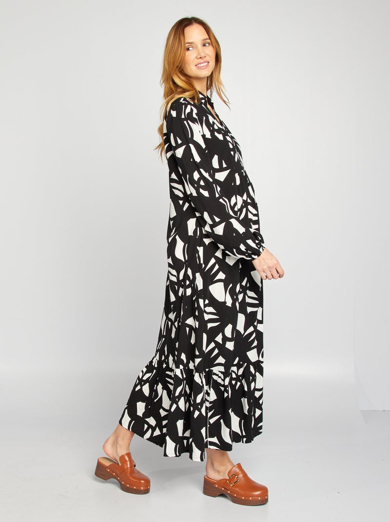 Robe chemise grossesse Noir/blanc - Kiabi