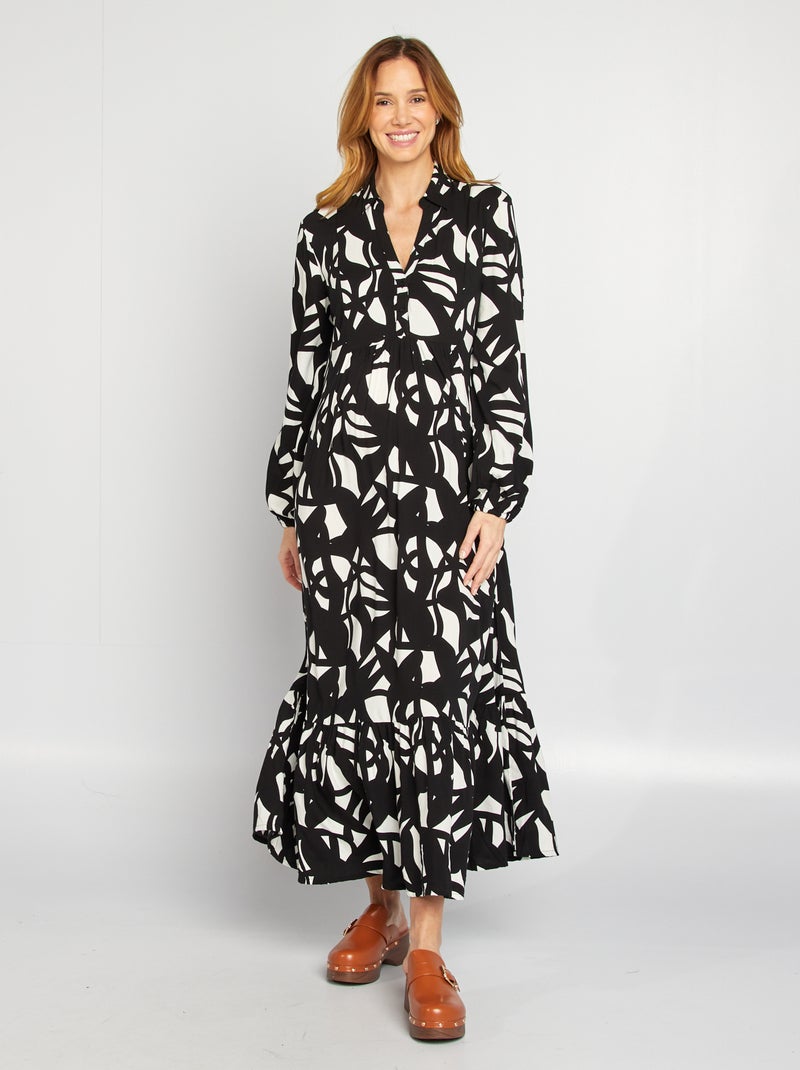 Robe chemise grossesse Noir/blanc - Kiabi