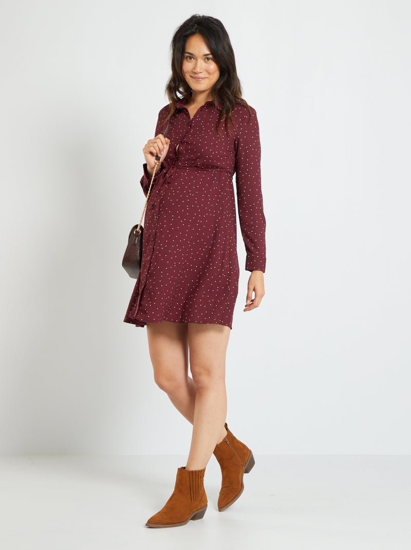 Robe chemise grossesse Rouge - Kiabi
