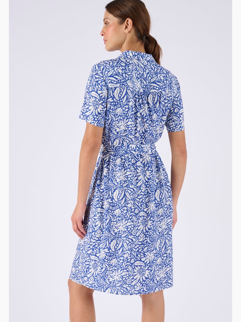 Robe-chemise imprimée Climatyl - Damart Bleu - Kiabi