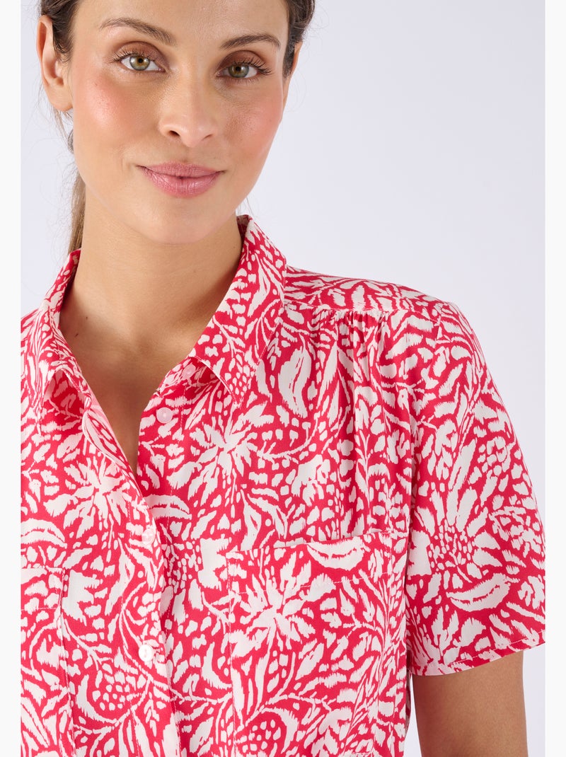 Robe-chemise imprimée Climatyl - Damart Rose - Kiabi